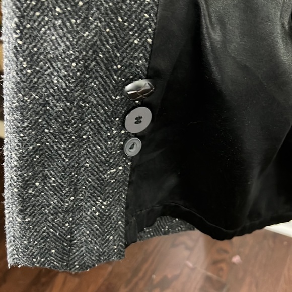 Utex D Vintage Tweed Herringbone Belted Outerwear Slouch Trench Coat Size Large - Picture 15 of 16